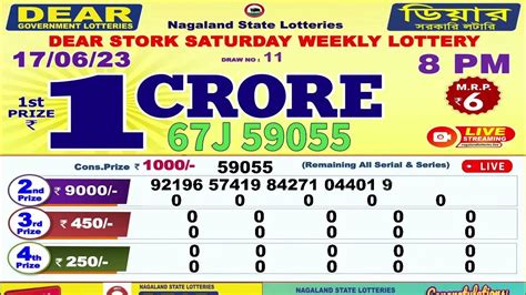 nagaland state lottery dear stork saturday weekly lottery